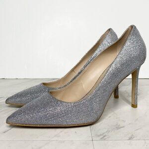 Stuart Weitzman Leigh 75 Sliver Sparkle Pump 9B